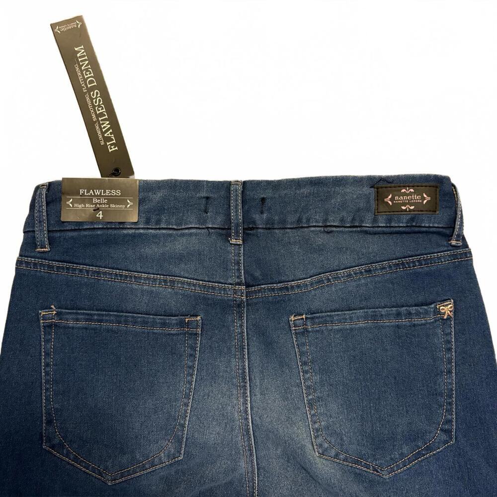 NWT Nanette Lepore Belle High Rise Ankle Skinny Denim Jeans Utility Minimalist - Picture 6 of 9